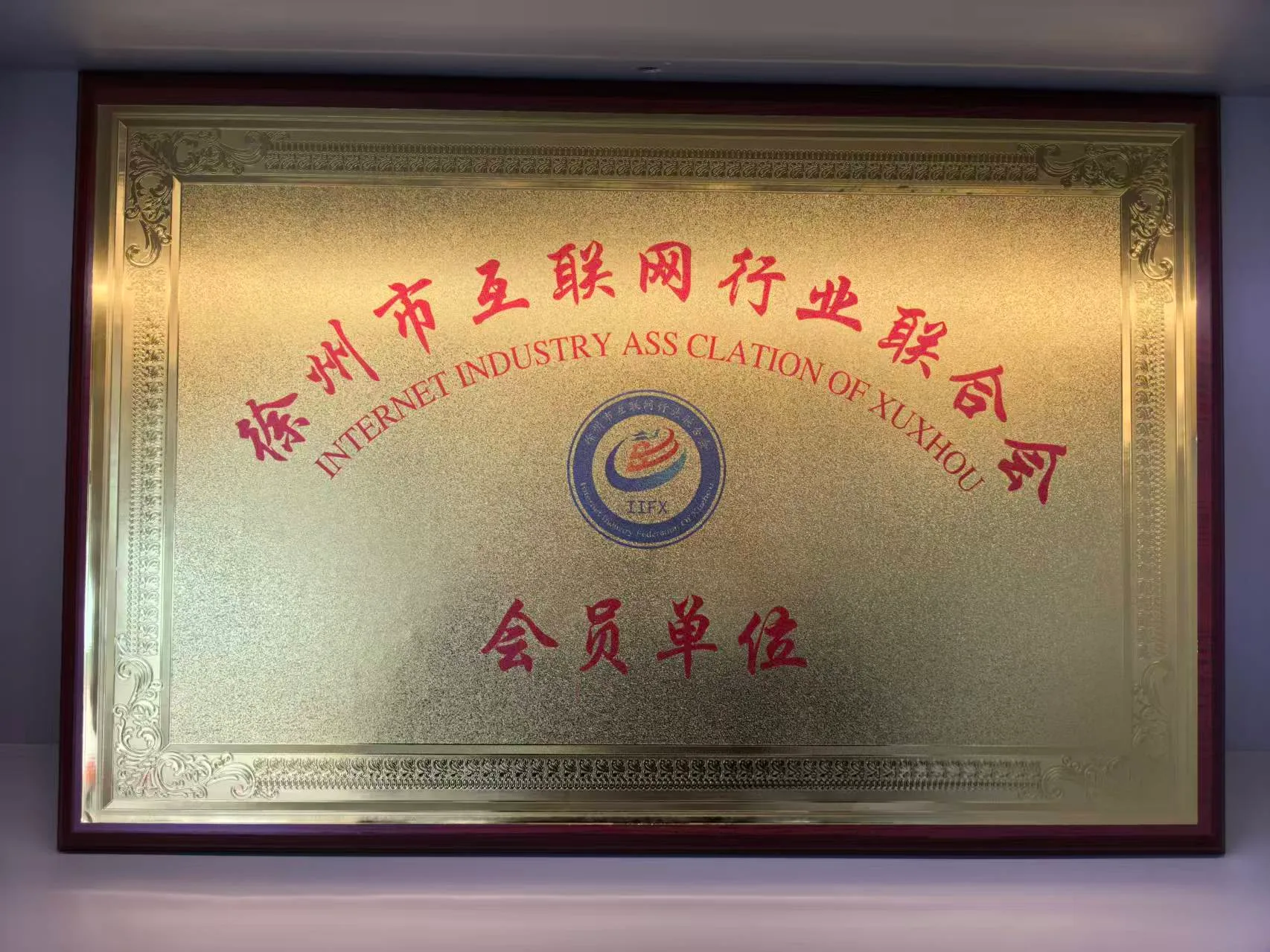 徐州市互联网行业协会会员单位牌匾